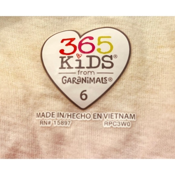 365 Kids from Garanimals emoji tie dye t-shirt - size 6 - Picture 3 of 5